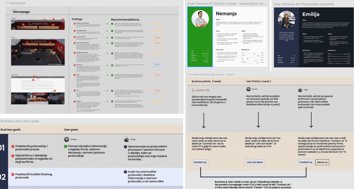 Research stage of website design export city